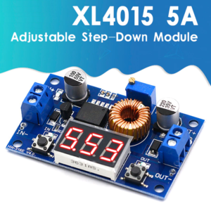 Module Abaisseur Réglable XL4015 5a 75W + Voltmètre avec dissipateur thermique
