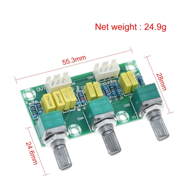 Module Préampli Audio LiebeWH - Double Canal, Tension 12-24V DC, Réglage Tonalité, Puce NE5532