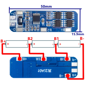 BMS 3S 12V 18650 10A li-ion