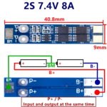 BMS 2S 7.4V 8a Li-ion 18650