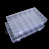 boîtes de rangement 27.5*17.5*4.3cm en plastique transparent à 36 compartiments avec séparateurs