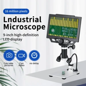Microscope numérique G1600 Écran LCD 9 pouces + 2 lumières LED - 12 mégapixels