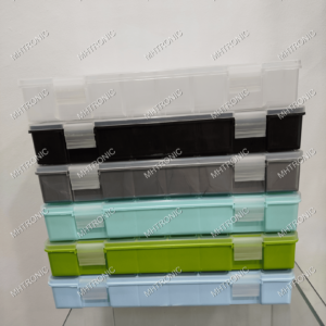 Boîte de rangement 40 compartiments 375 x 275 x 60 mm ( transparent - Noire - bleu - gris - vert )