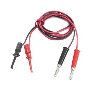 Câble Fiche Crochet/Banane 1M pour Test et Mesure