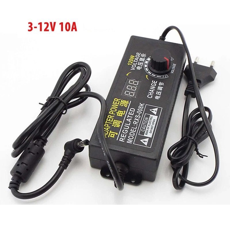 Adaptateur d'alimentation réglable AC/DC tension variable 3V-12V 10A Adaptateur d'alimentation réglable AC/DC tension variable 3V-12V 10A