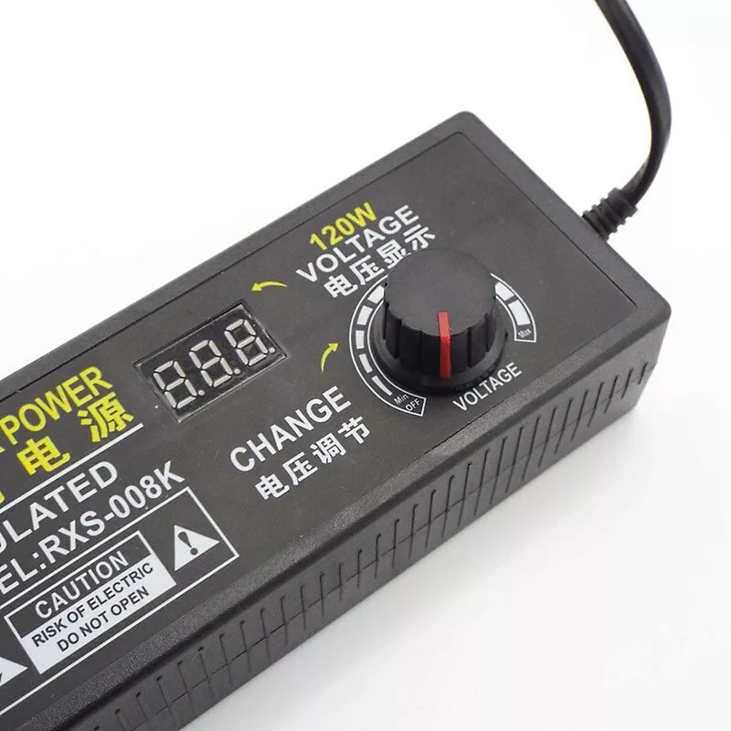 Adaptateur d'alimentation réglable AC/DC tension variable 3V-12V 10A