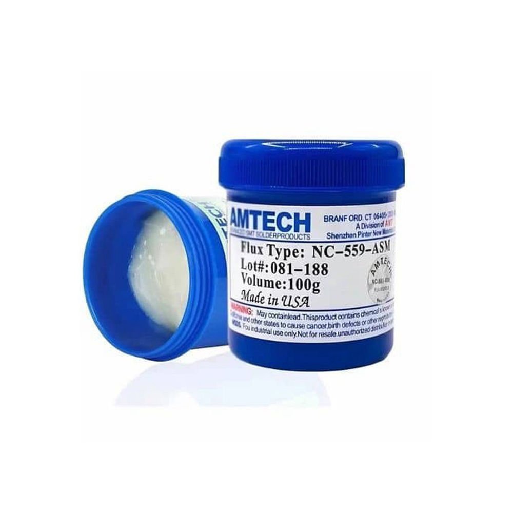 Pâte Flux AMTECH NC-559-ASM 100g : Flux No-Clean Haute Performance pour la Réparation Électronique